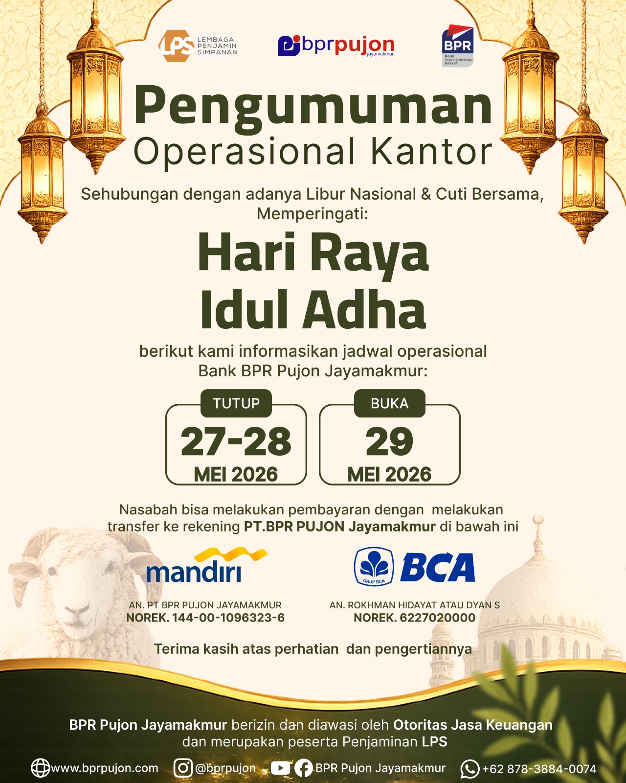 Pengumuman Libur Idul Adha 2026