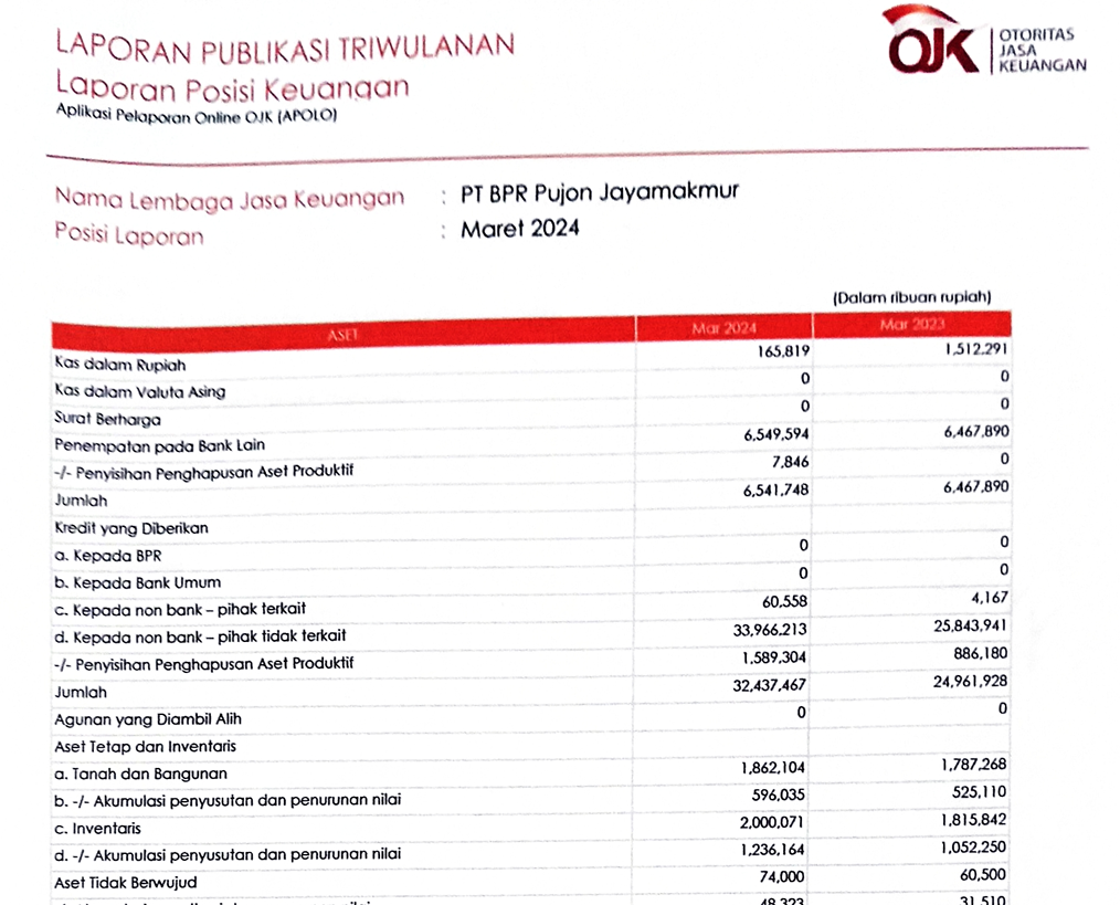 LAPORAN PUBLIKASI TRIWULAN I 2024